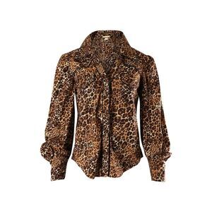 Johanna Ortiz Leopard Print Shirt in Animal Print Cotton